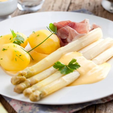 Spargel, Kartoffeln, Schinken